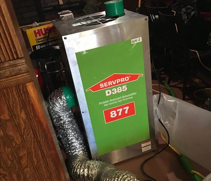 SERVPRO drying equipment in home